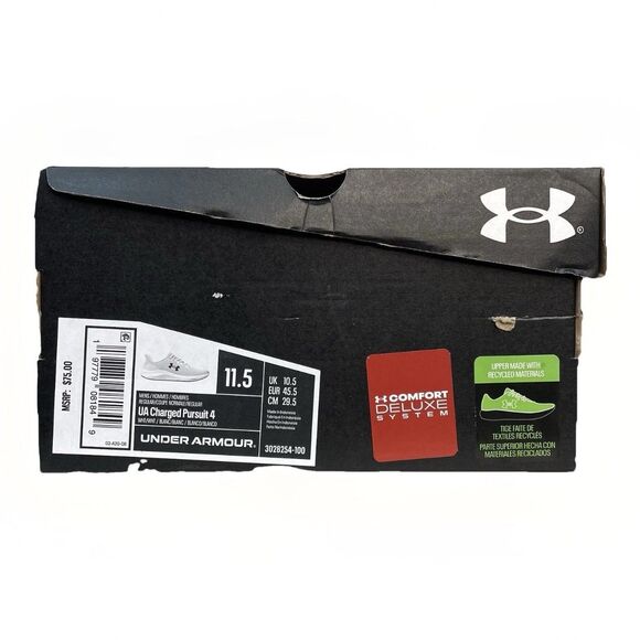 Under Armour Charged Pursuit 4 Running Shoes Mens 11.5 White Sneaker 3028254-100 main image 6